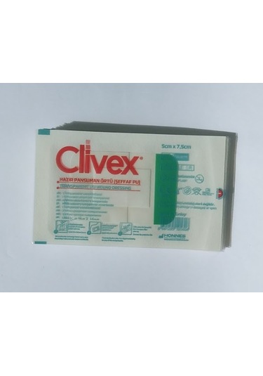 Clivex C6107P Şeffaf Steril Pansuman Yara Örtü 5 x 7.5 CM 50 Adet