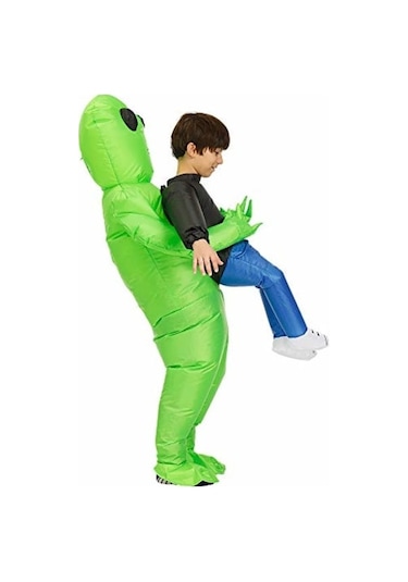 Çocuklar İçin Cadılar Bayramı, Cosplay Ve Güzel Kostüm Yeşili Nabila Şişme Uzaylı Kostümü