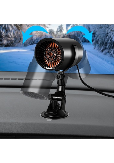 Yunboo 12v Araç Isıtıcı - Hızlı Isı, Buji Soketli, 360 Döner Süngerli Tutucu İle Cam Toz/don Giderici, Soğuk-hot 2-in-1 Fonksiyonlu, Aşırı Isı Korumalı