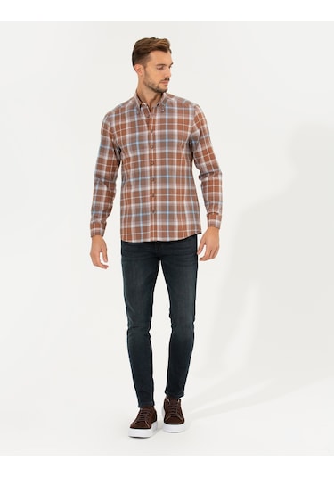 Pierre Cardin Erkek Bordo Gömlek Desenli 50265979-vr014