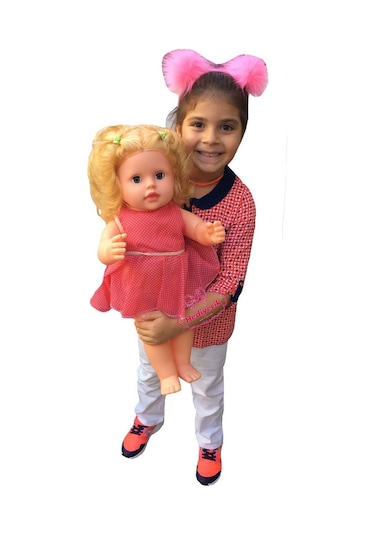Oyuncak Büyük Boy Konuşan Et Bebek Elbiseli Türkçe Sesli 55 Cm Beyaz
