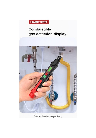 Habotest Ht60 Taşınabilir Gaz Kaçak Dedektörü Lcd Ekranlı Siyah Kırmızı