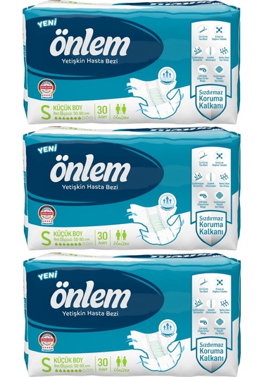 Önlem Hasta Bezi Bel Bantlı Tekstil Yüzey Small Küçük 90 Adet