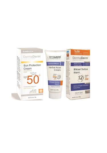 Dermaderm Bitkisel Sivilce Kremi + Güneş Kremi SPF50+