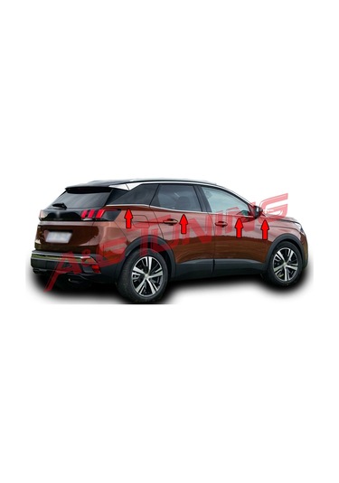 Peugeot 3008 Krom Cam Çıtası 8Prç. 2016 ve Üzeri P.Çelik N11.4800