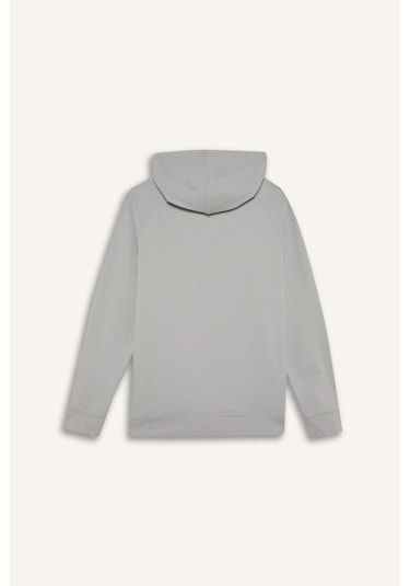 DeFacto Fit Standart Fit Kapüşonlu Sporcu  Erkek Sweatshirt - Gri D8014AX25SPGR91