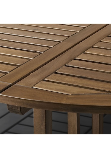 Yemek Masası, Açık Kahverengi, 130 Cm Balkon,teras,bahçe Masa Ahşap Yuvarlak Kahverengi