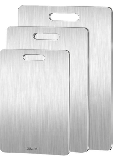 316 Paslanmaz Çelik Panel Ve Kesme Tahtası Mutfak Ev Kalınlaşmış Çift Taraflı Kesme Tahtası Blok Yoğurma Hamur Tahtası 39x28cm