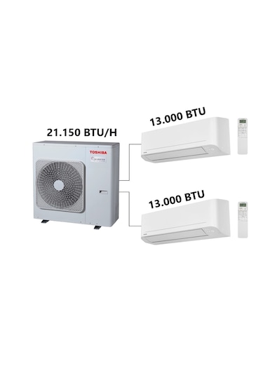 Toshiba RAS-2M18G3AVG-TR 1 Dış + 2 İç Ünite (13+13) Multi Inverter Klima