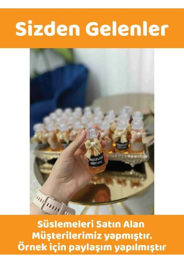 25 Adet 50 Ml Paris24 Dezenfektan Kolonya Parfüm Hediyelik Nikah Düğün İçin Boş Plastik Şişe