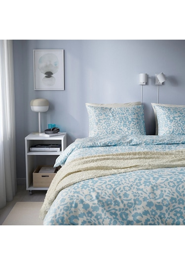 Ikea Cymbalblomma Beyaz-mavi 150x200/50x60cm Tek Kişilik Nevresim