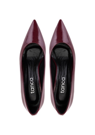 Tamer Tanca Kadın Suni Deri Bordo Rugan Topuklu Ayakkabı 1160 2026 Bn Ayk Sk25-26 Bordo Krsk Rgn Bordo
