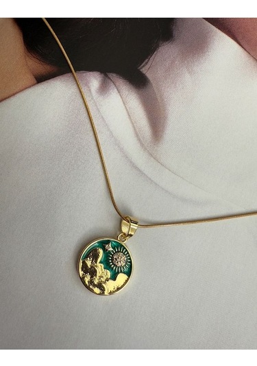 Doğan Güneş Paslanmaz Çelik Kararmaz Kadın Kolye Modern Ve Şık Altın