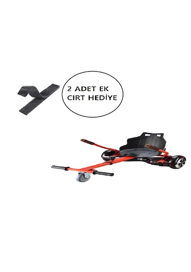 Hoverkart Elektrikli Kaykay Koltuk Scooter Aparat Kırmızı+ek Cırt