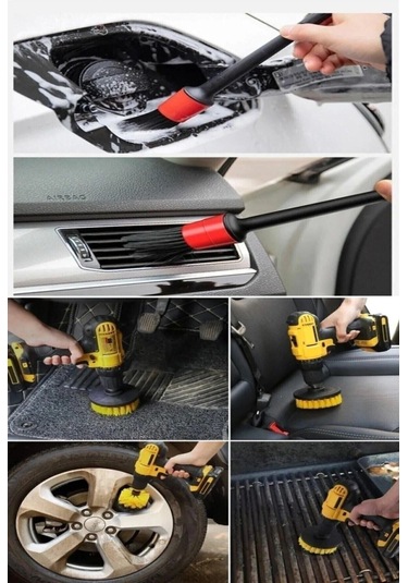 İsgstore 9 Parça Araç Iç Ve Dış Matkap Ucu Uyumlu Detaylı Bakım Fırça Temizleme Seti Toplam 9 Parça Ürün.