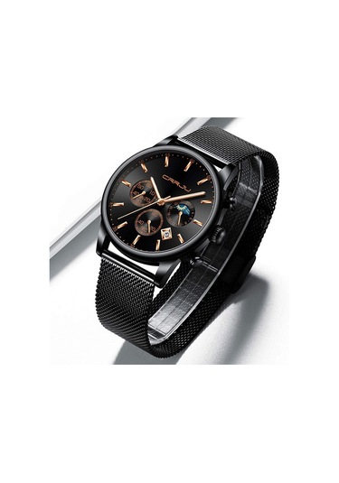 Erkekler Moda Sıradan Saatler Otomatik Tarih Kronografı Erkekler Güzel İş Saatleri Su Geçirmez 30m Tam Çelik Kuvars İle Örgü Kayış Mavi