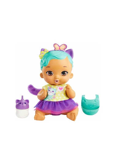 HHL22 Yavru Kedi Bebeğimin Bakım Zamanı -  Mavi Saçlı Bebek My Ga