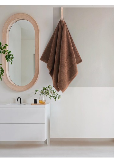 Cotton %100 Banyo Havlusu 50x90 Cm Koyu Kahverengi