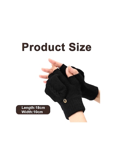 Kadın Ve Erkekler İçin Sıcak Parmaksız Eldivenler, Flip-top Korumalı Dönüştürülebilir Parmaksız Eldivenler, Örme Eldiven