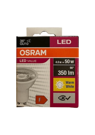 Osram 4.5w 50w 3000k Sarı Işık Gu10 Duylu Par16 Led Spot 10 Adet