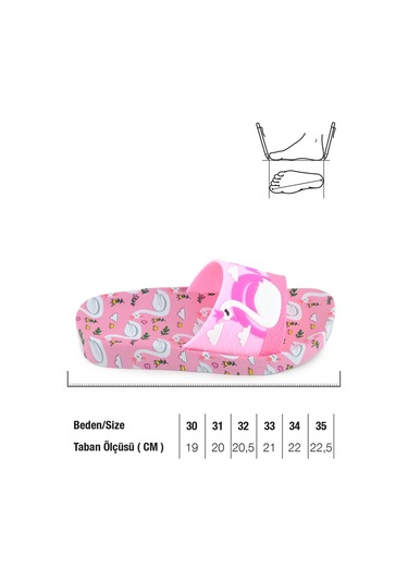 Gezer Kız Çocuk Yazlık Islak Zeminde Kullanıma Uygun Rahat Taban Ev Bahçe Plaj Havuz Terlik PEMBE