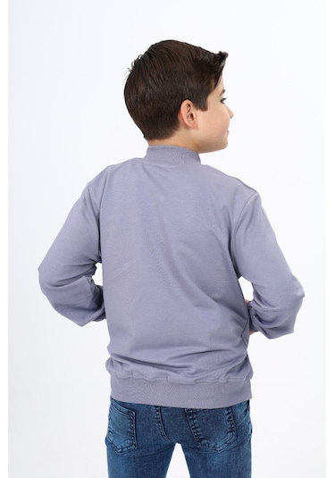 Toontoy Erkek Çocuk Baskılı Hırka Koyu Gri