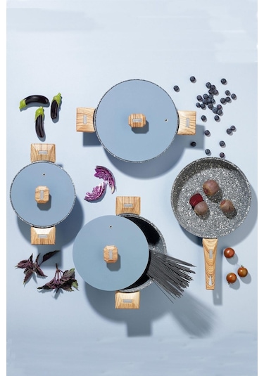 Schafer Toscana Döküm Tencere Seti 7 Parça - Mavi