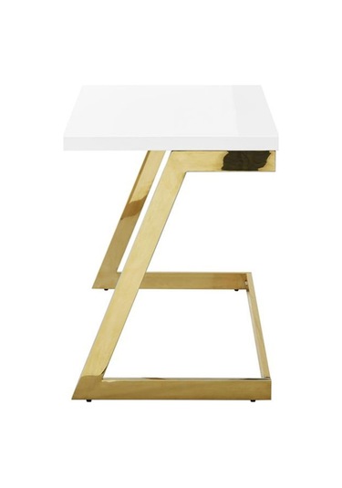 Nysa Gold Metal Beyaz Çalışma Masası