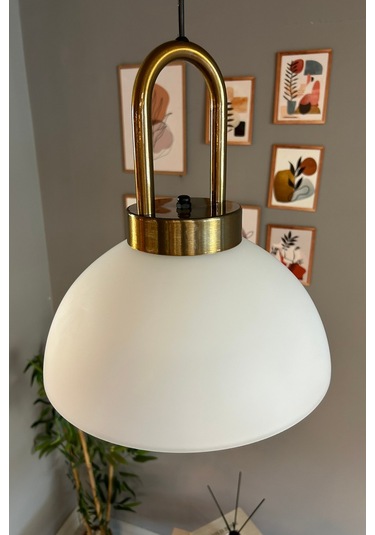 Perry Cam Beyaz Tekli Avize Eskitme Kilit Kafa Başlık Retro Sarkıt Lamba Restoran Salon Aydınlatma Beyaz