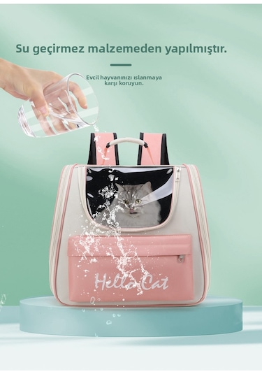 Açık Tasarımlı Seyahat Kedisi Sırt Çantası-a Sarı