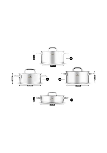 Jumbo Metalix 14 Parça Tencere Seti Gri