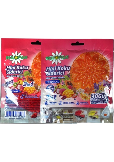 Mini Lavabo Pisuvar Süzgeci Koku Giderici Tropical 3'lü Paket
