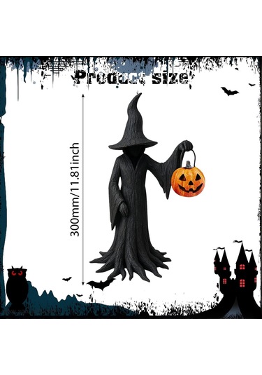 Suntek Reçine Figürin Şömine Masaüstü Cadılar Bayramı Orta