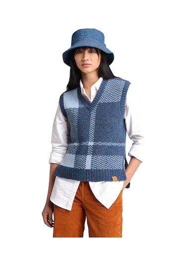 Timberland Wool Blend Vest Bayan Sweat Tb0a61sqegv1 Mavi