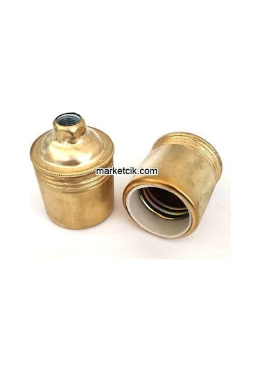 Marketcik Düz Sarı Metal E27 Duy Dekoratif Standart Avize Duylar