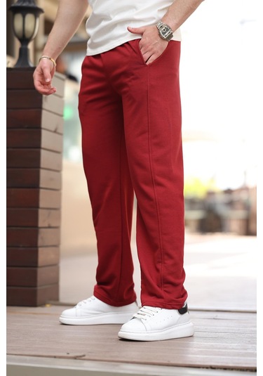 Madmext Bordo Rahat Kesim Erkek Eşofman Altı E6560 Bordo