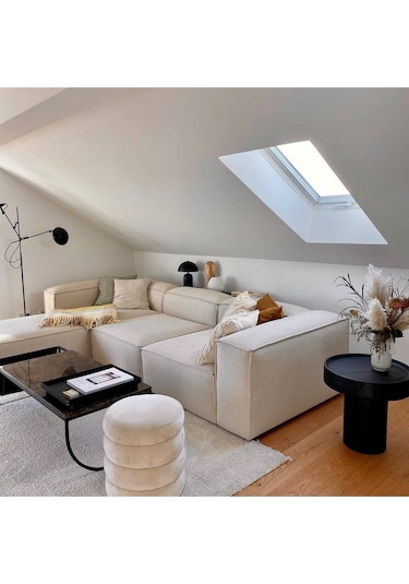 Mira Relax Krem Renk Köşe Koltuk Antrasit