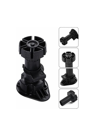 Novahub 12 Ayarlanabilir Dolap Ayakları Seti - 120-150mm Yükseklik, Plastik, Dayanıklı, Mobilya Ayağı Klipsli -