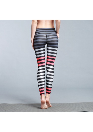 Kadın Baskılı Ve S Şerit Hk51 Paıyıge Yoga Pantolonu Kırmızı - Gri