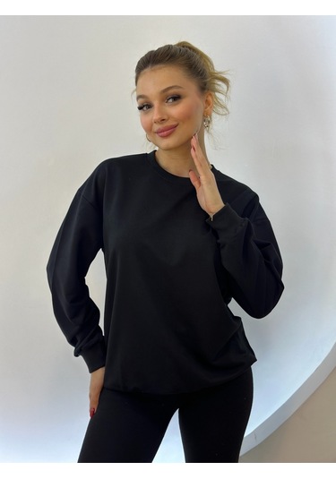 Düz Renk Kadın Sweatshirt Gri