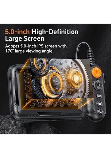 Xuweiwei İnskam 4.3 İnç Çift Lensli 8 Mm 5 M Endüstriyel Borescope Analog Dijital Endoskop Kamera Abs Malzeme Usb Pil Otomotiv Klima Boru Tamiri