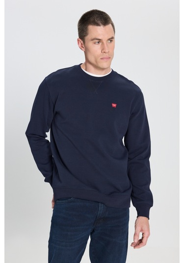 Regular Fit Normal Kesim Bisiklet Yaka Lacivert Sweatshirt W242726410 Navy
