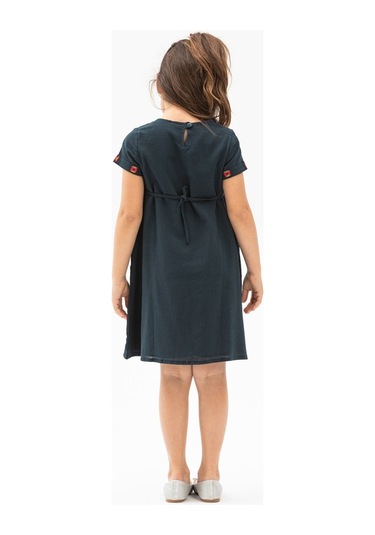 Melek Şile Bezi Çocuk Elbise Petrol Ptrl