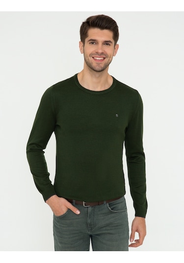 Pierre Cardin Erkek Yeşil Triko Kazak 50248582-vr054 Yeşil