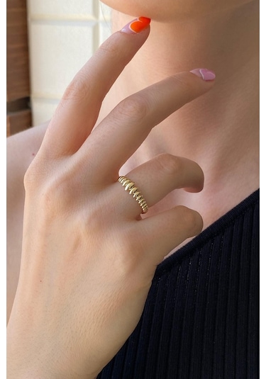 Zümrüt Sarraf 14 Ayar Yeşil Altın Kadın Suzme Burgu Yüzük 553891747