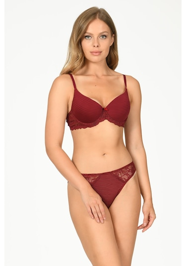 NBB Kadın Bordo Harmony  Hafif Destekli Sütyen Takımı Bordo