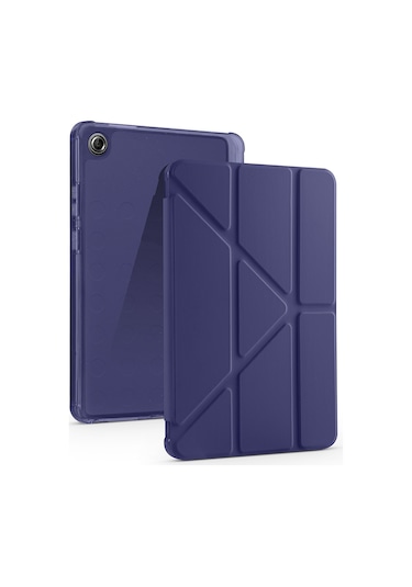 Maks Technology Lenovo Tab One 8.7 Tb-305fu Kılıf Mkst Tri Folding Kalem Bölmeli Standlı Kılıf - Siyah Tablet Kılıfı