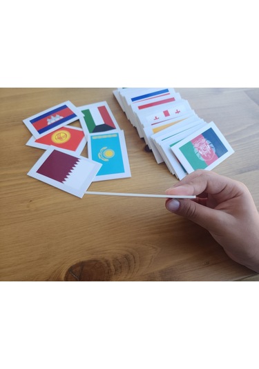 Asya Ülkeleri-harita-bayrak-başkent Kartları