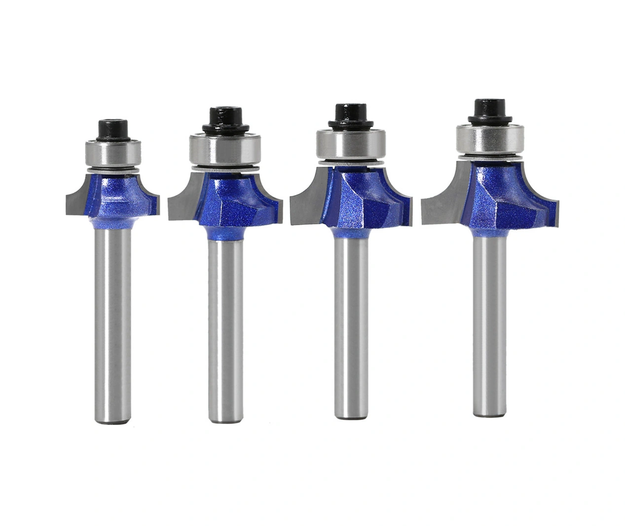 Skycity Ahşap İşleme İçin Profesyonel Dereceli Yuvarlak Uçlu Freze Takımı - 4 Adet R Köşe Aşındırıcı, Keskin Ve Hassas Kesimler, 6 Adet Uç