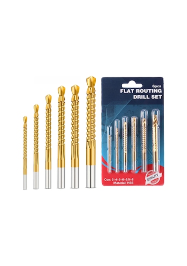 Yunboo 6'lı Tungsten Kaplama Hss Testere Dişli Matkap Ucu Seti - 3-8mm Çaplı, Çelik/ahşap/plastik İçin Hızlı Ve Keskin Delme